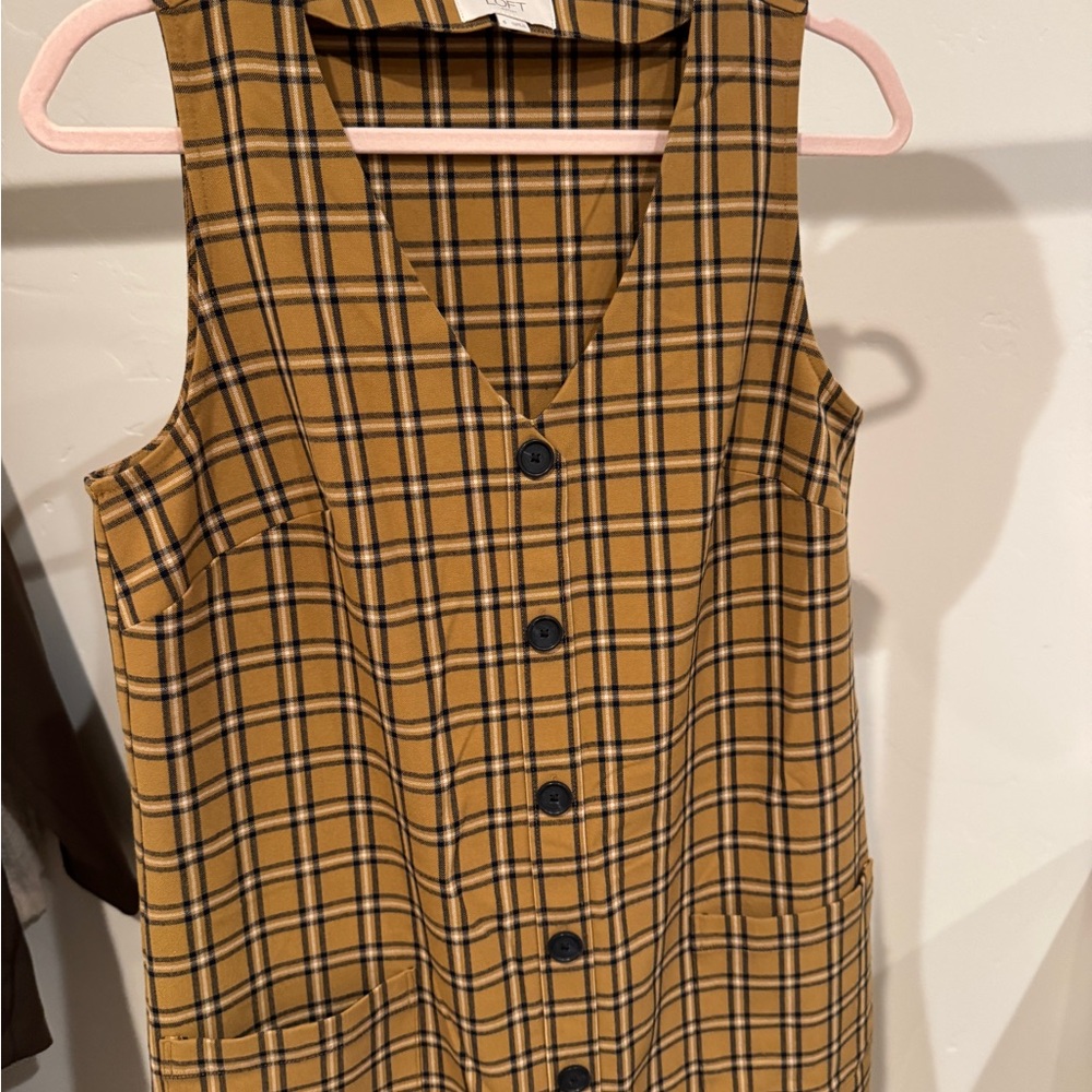 LOFT plaid jumper dress